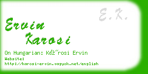 ervin karosi business card